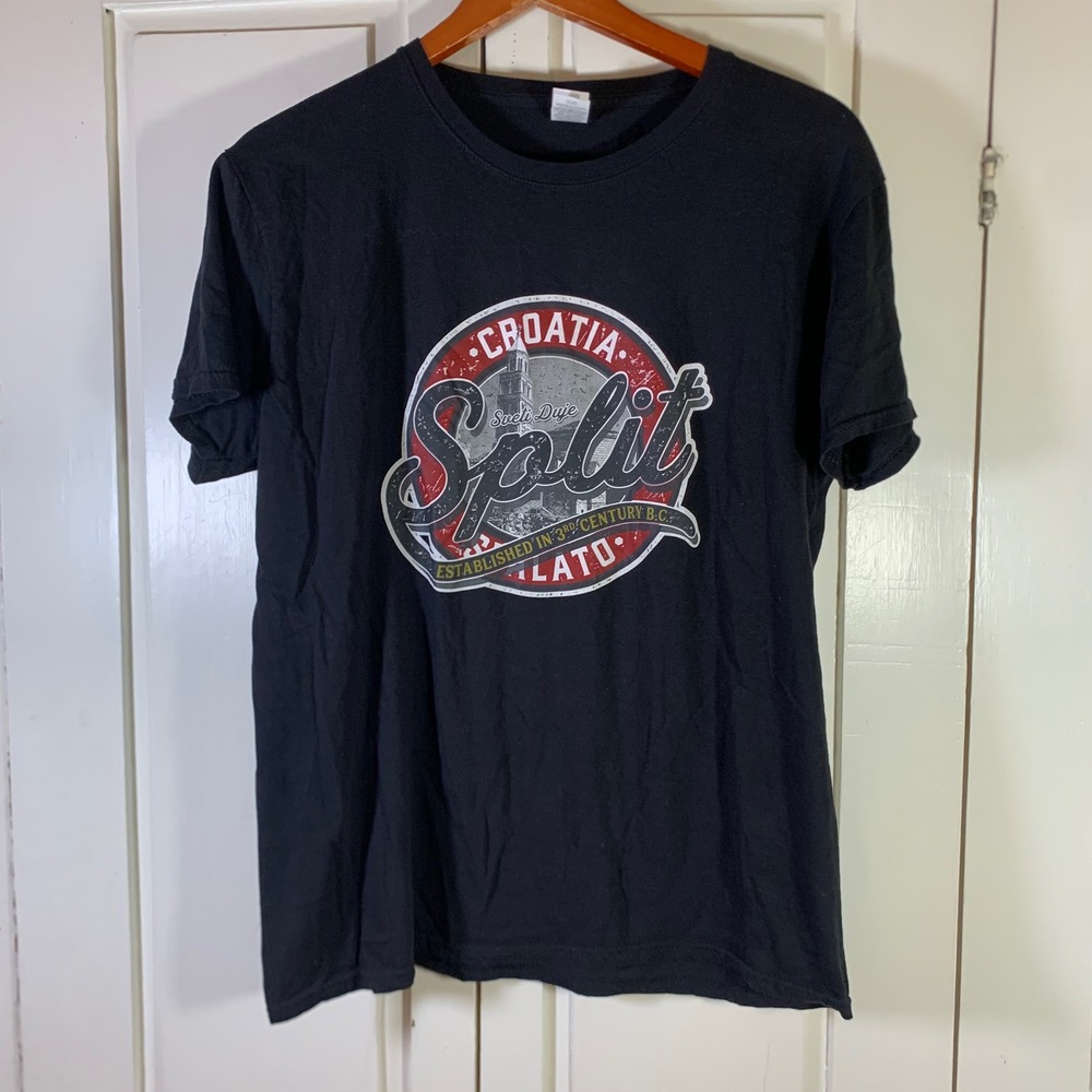 Croatia Split Sveti Duje Fruit of the Loom  Graphic T-Shirt Black Men Large Beer